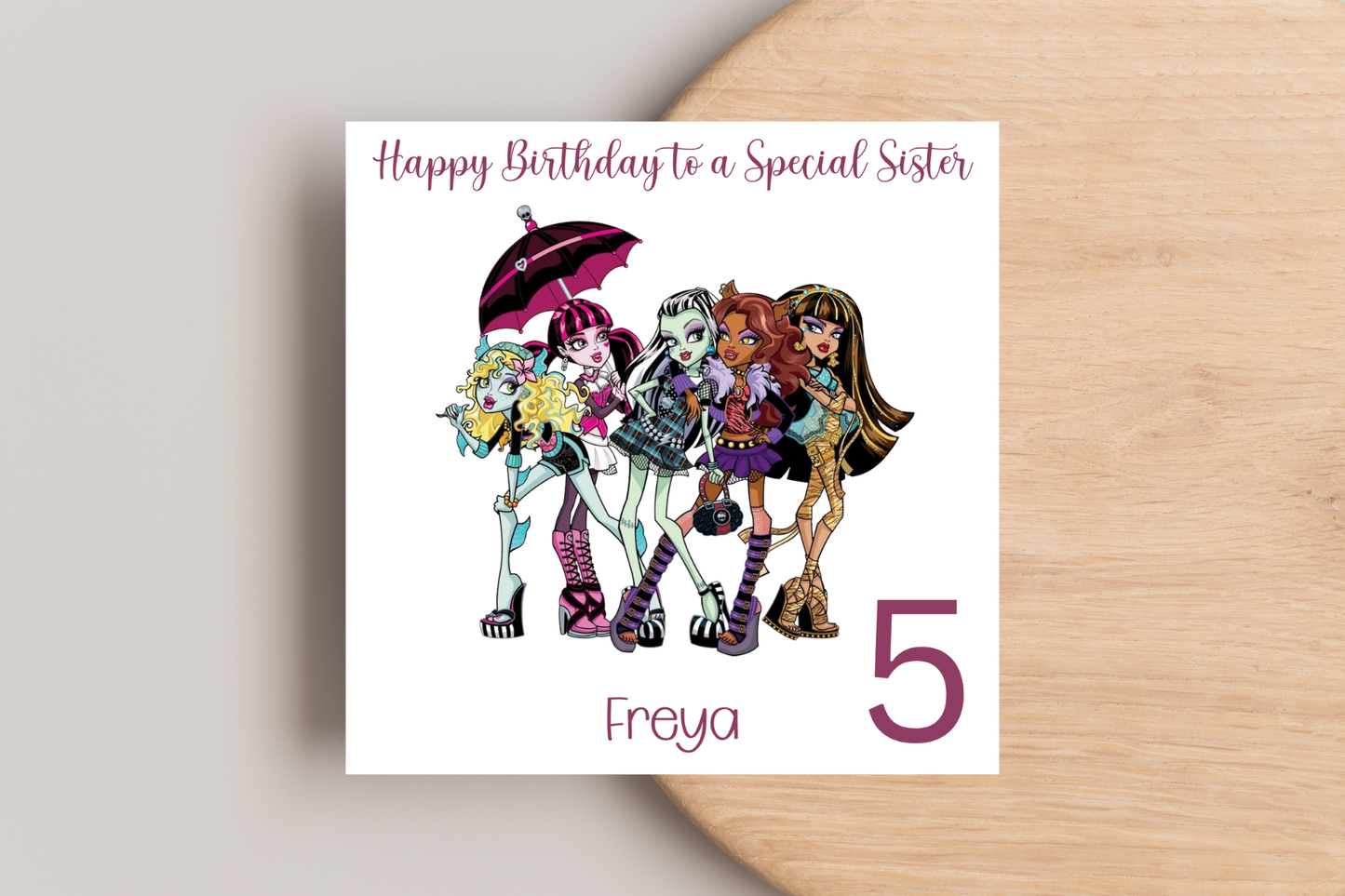 Personalised Monster High Birthday Card