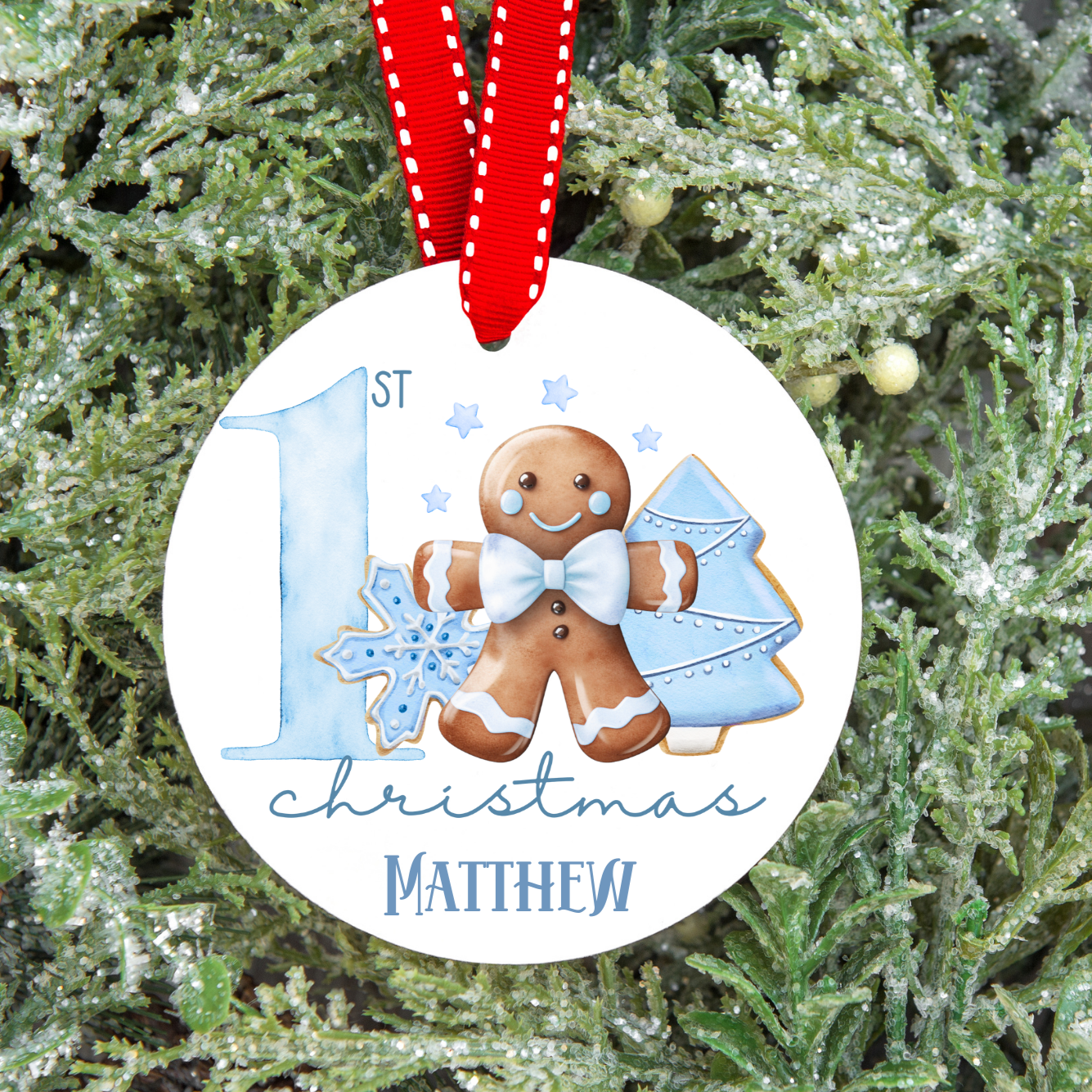 Gingerbread 1st Christmas Personalised Christmas Bauble