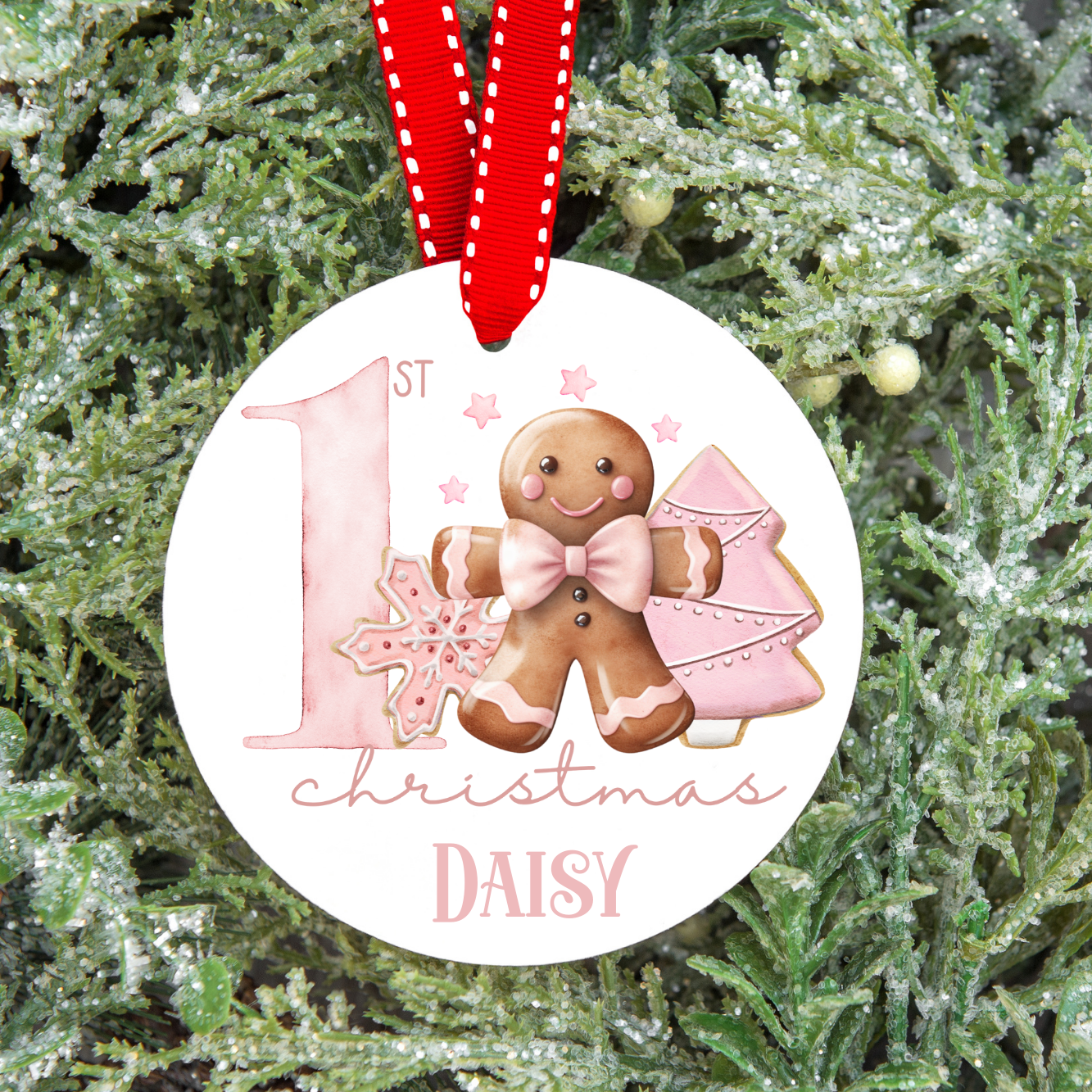 Gingerbread 1st Christmas Personalised Christmas Bauble