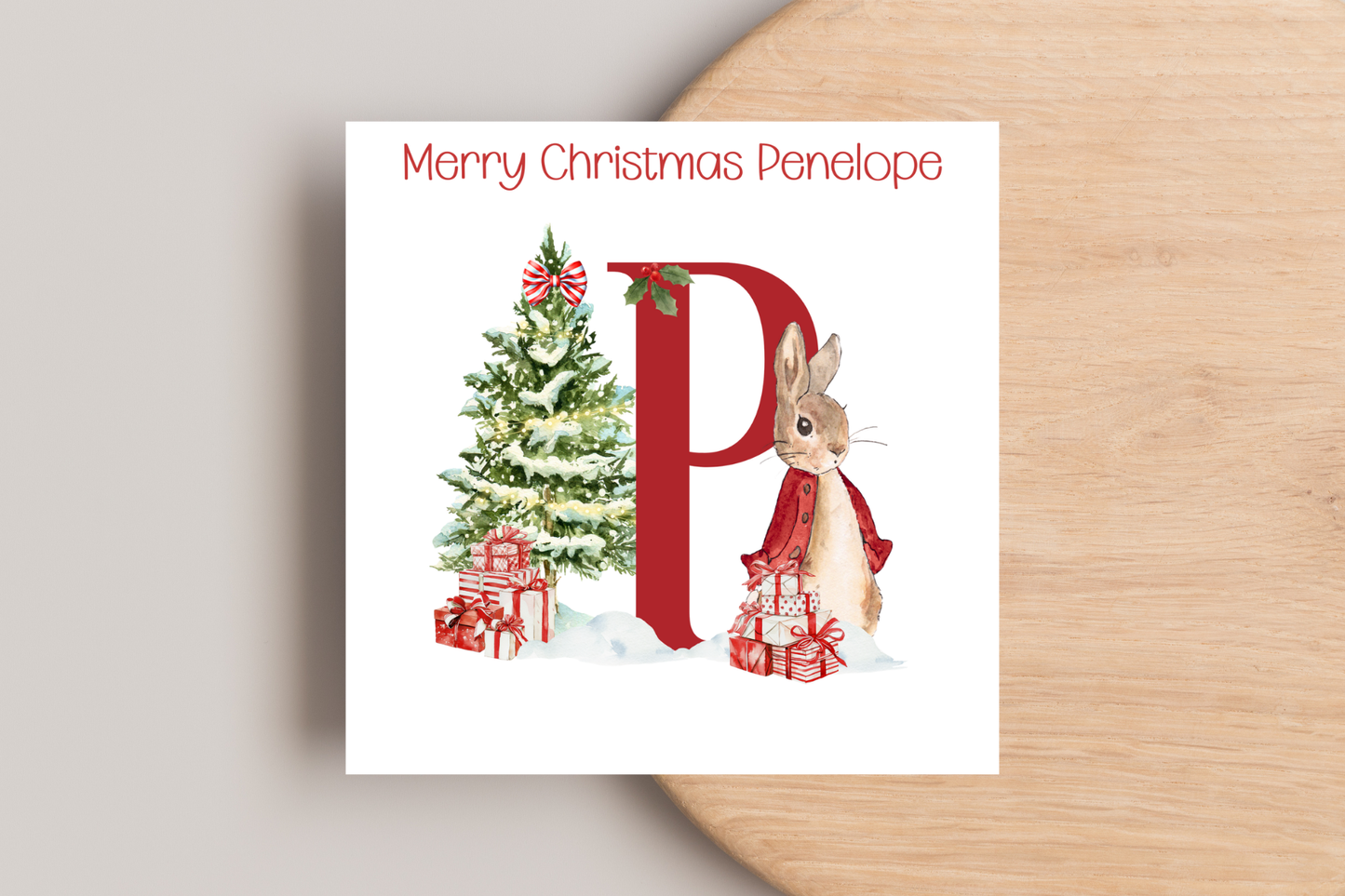 Personalised Peter Rabbit Christmas Card
