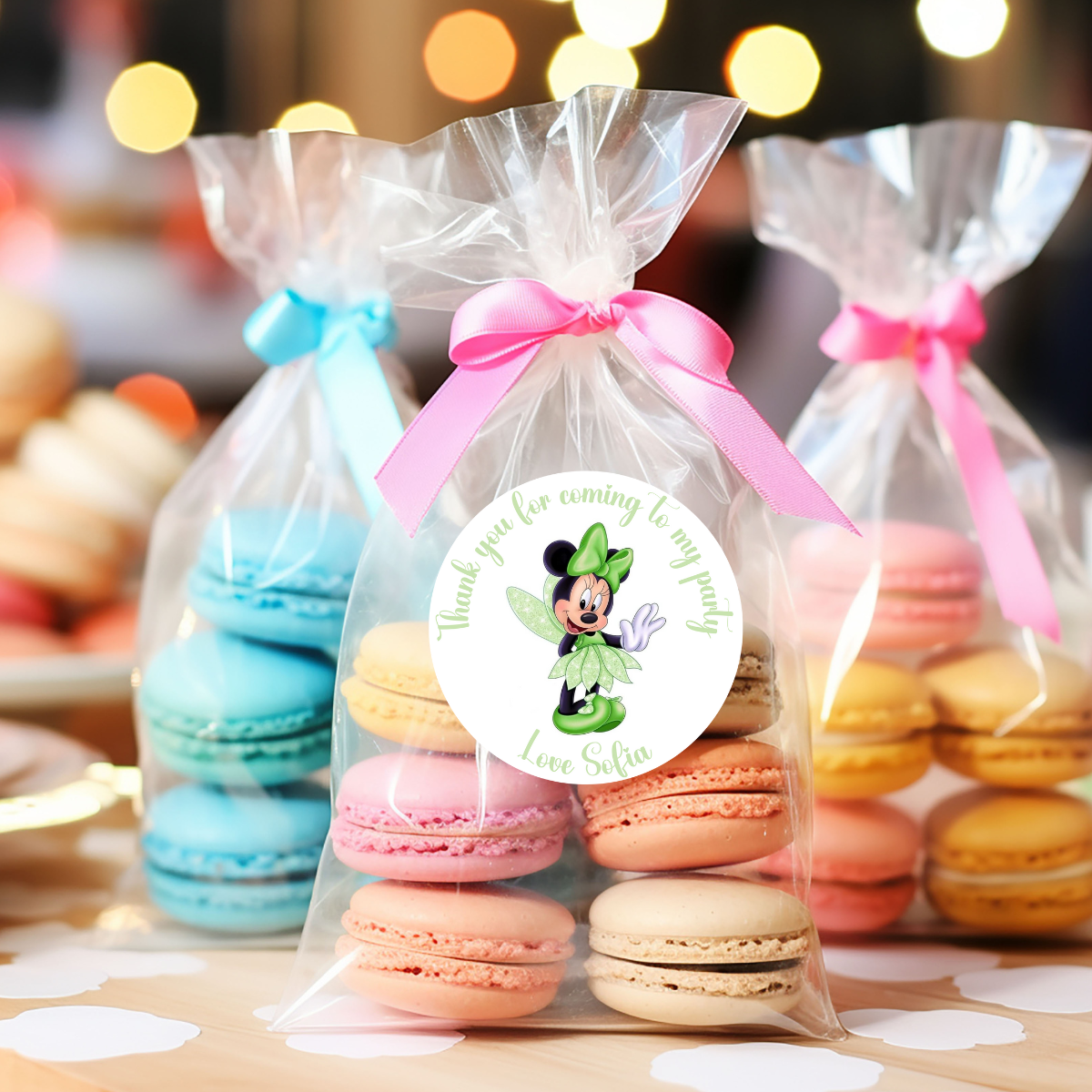 24 X Minnie Mouse Thank You For Coming To My Party Stickers: Personalise Your Party Favours!
