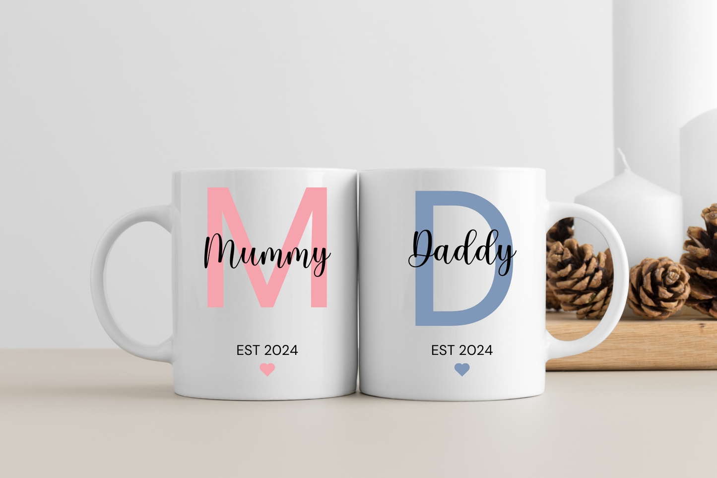 New Parents Mummy and Daddy Mug Set