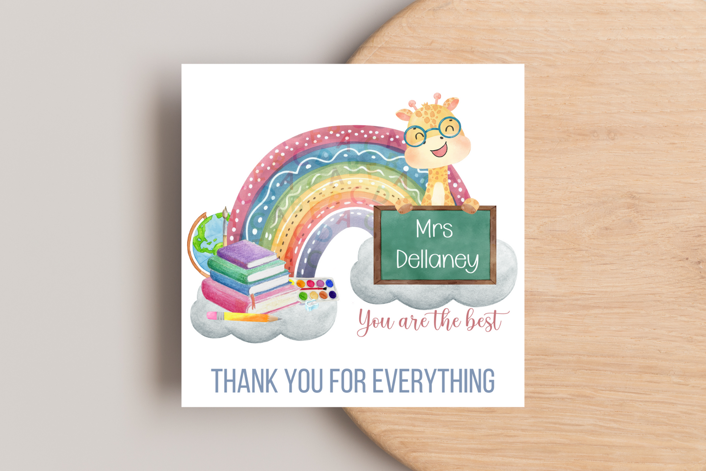 Personalised Thank You Teacher End of Year Card