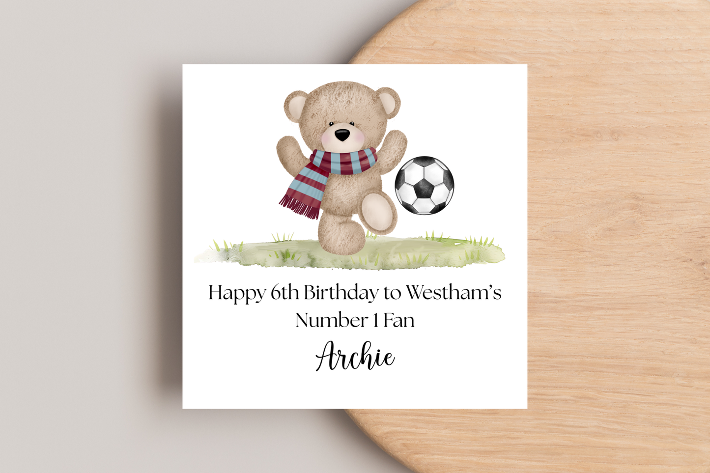 Personalised West Ham Number 1 Fan Birthday Card