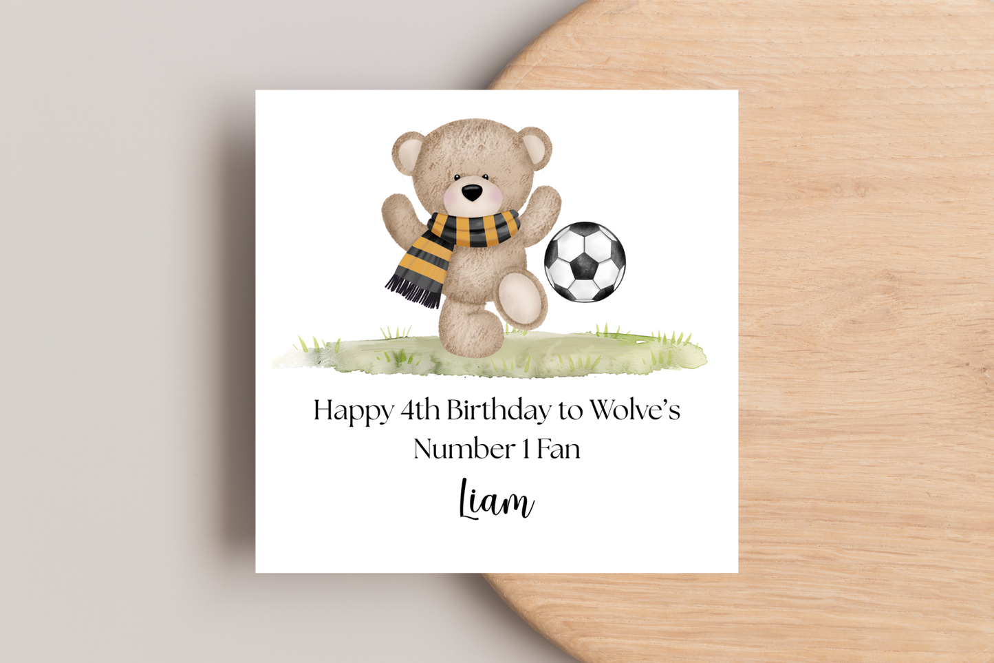 Personalised Wolves Number 1 Fan Birthday Card