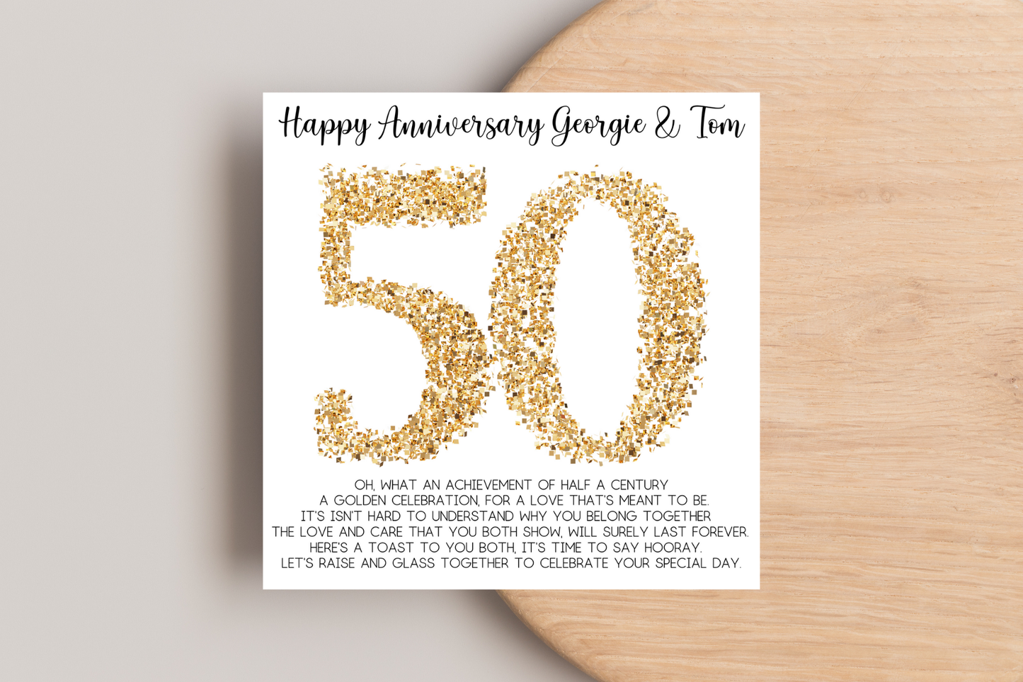 Personalised 50th Golden Wedding Anniversary Card