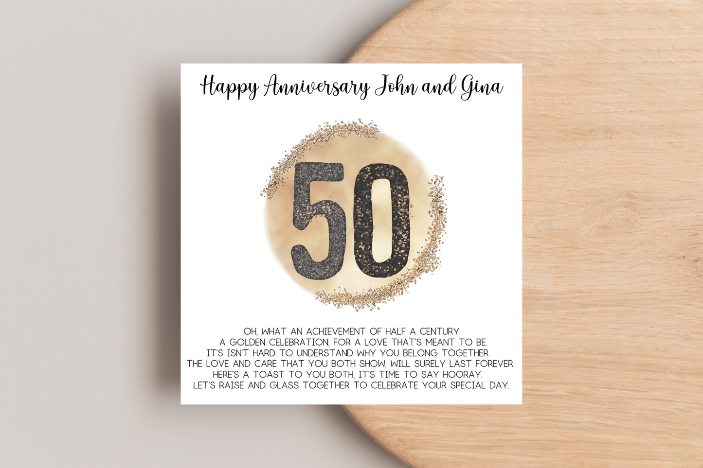 Personalised 50th Golden Wedding Anniversary Card