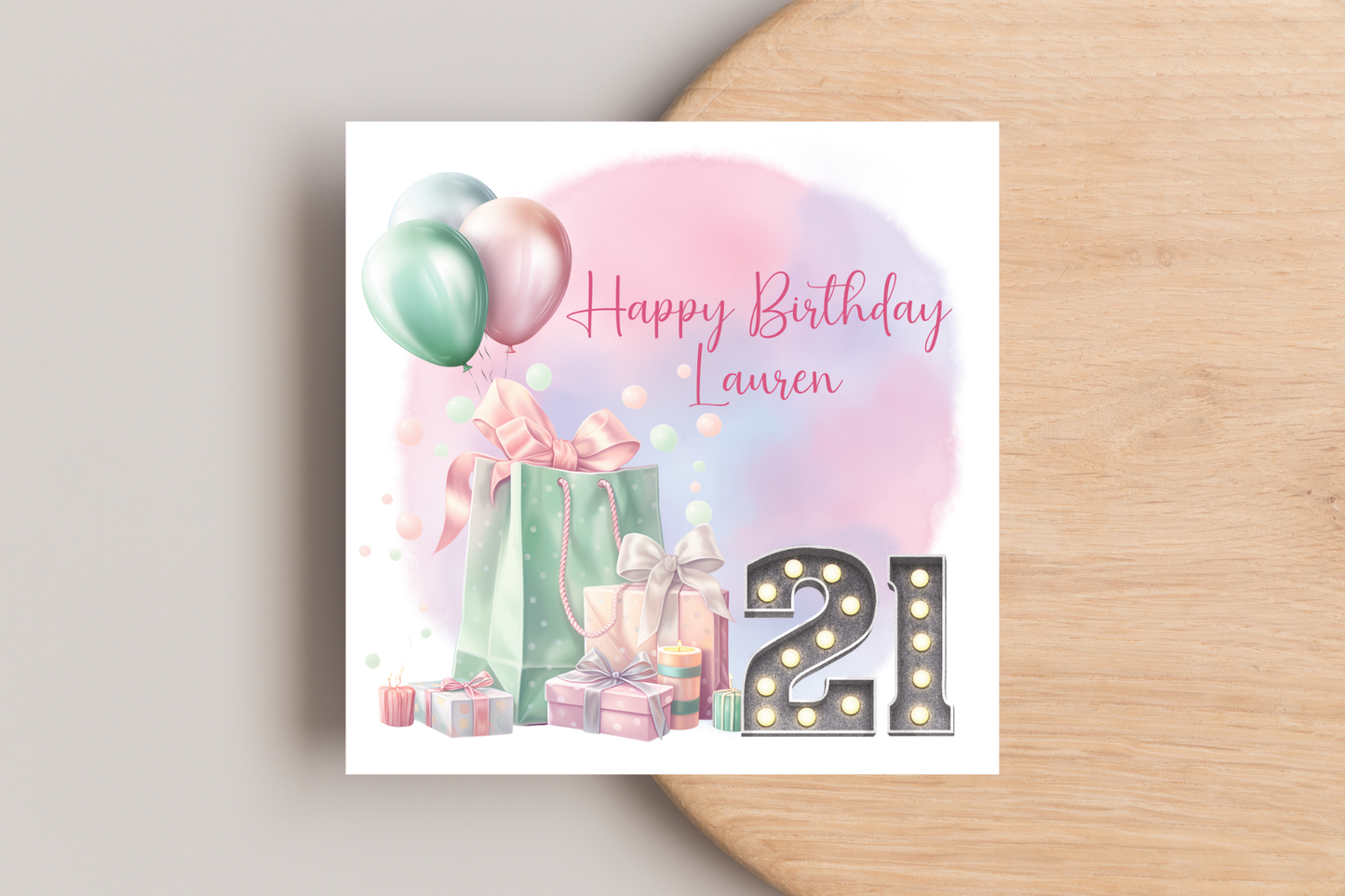 Personalised 21st Birthday Card for Her