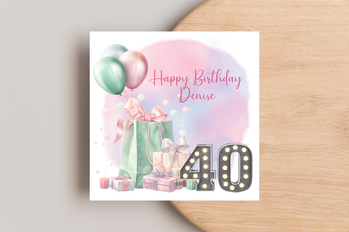 Personalised 40th Birthday Card for Her
