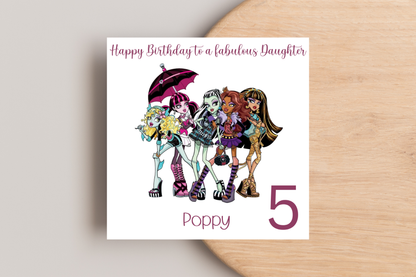 Personalised Monster High Birthday Card