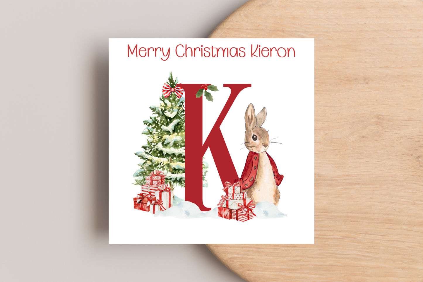 Personalised Peter Rabbit Christmas Card