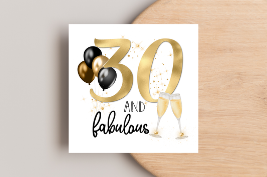 30 and Fabulous Birthday Card