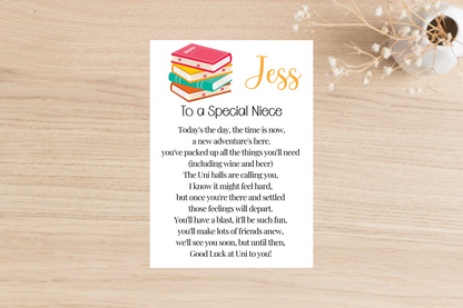 Personalised Off to Uni Card