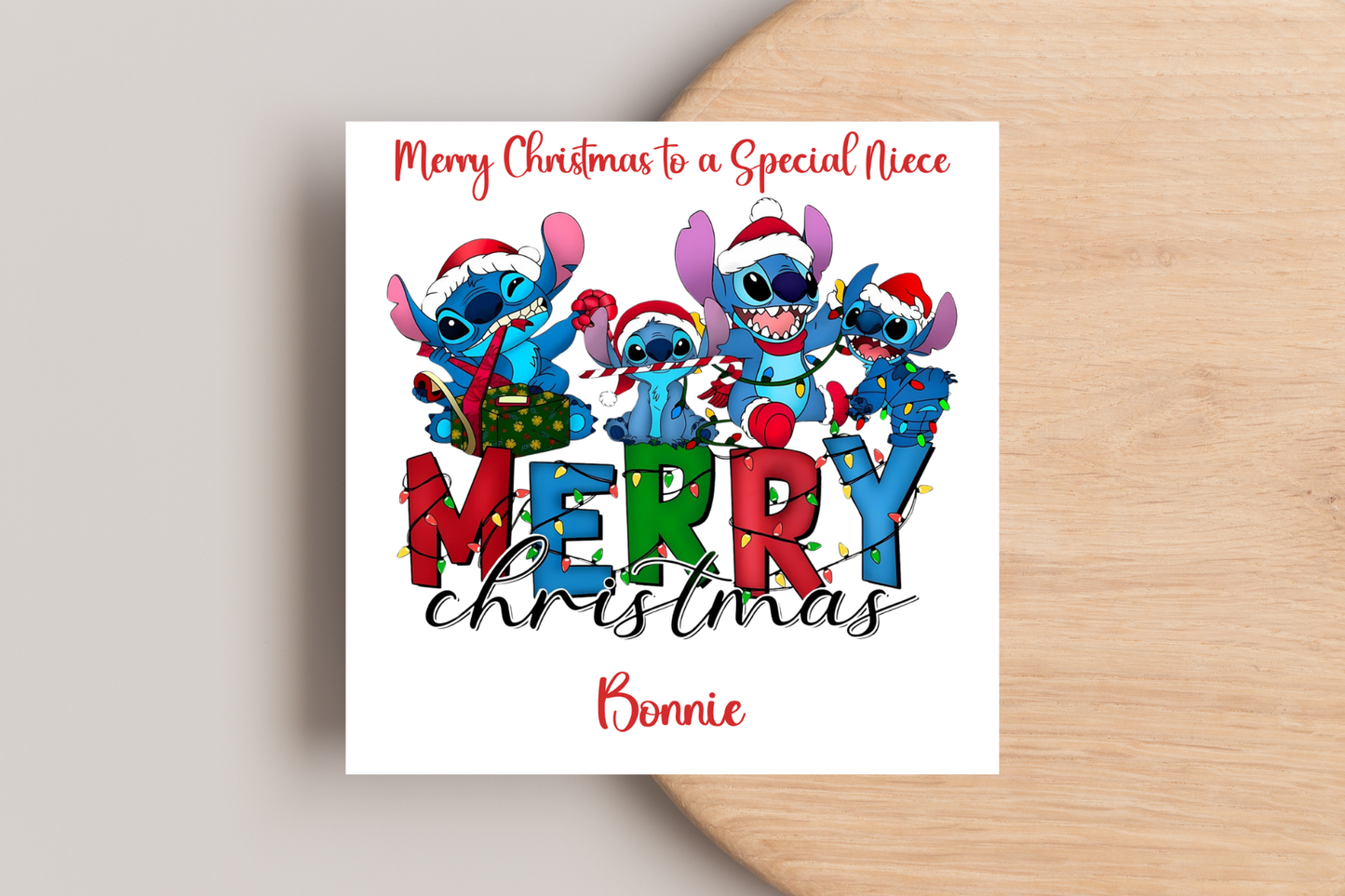 Personalised Stitch Christmas Card