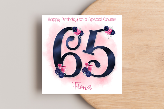 Personalised 65th Birthday Card