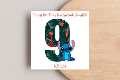 Personalised Stitch Birthday Card