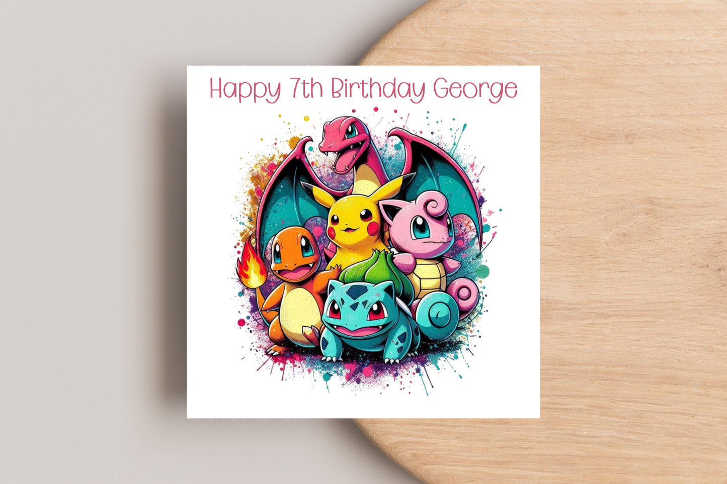 Personalised Pokemon Birthday Card