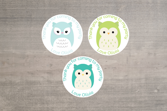 24 X Squishmallow Owl Mix Thank You For Coming To My Party Stickers
