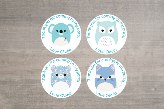 24 X Squishmallow Mix Thank You For Coming To My Party Stickers
